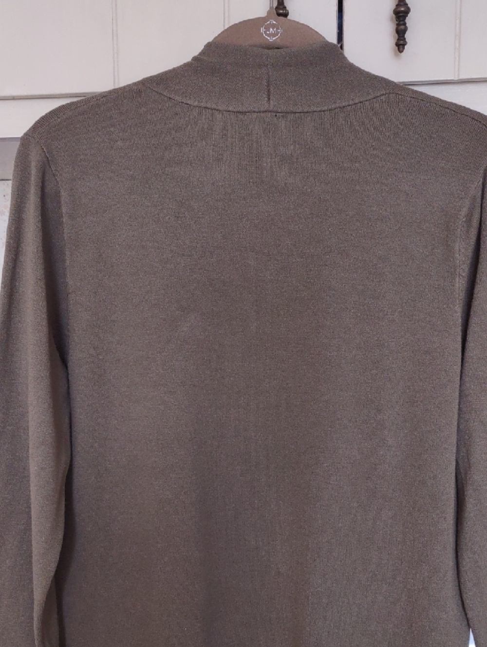 Azeda Olive Floral Appliqué Open-Front Cardigan - Picture 3 of 4